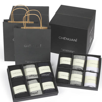 6 Pairs Antibacterial Deodorant Socks Gift Box With Hand Bag