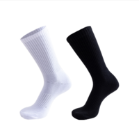Socks Supplier Solid Color Black and White Terry-loop Thickened Sports Socks Basketball Socks Men Socks