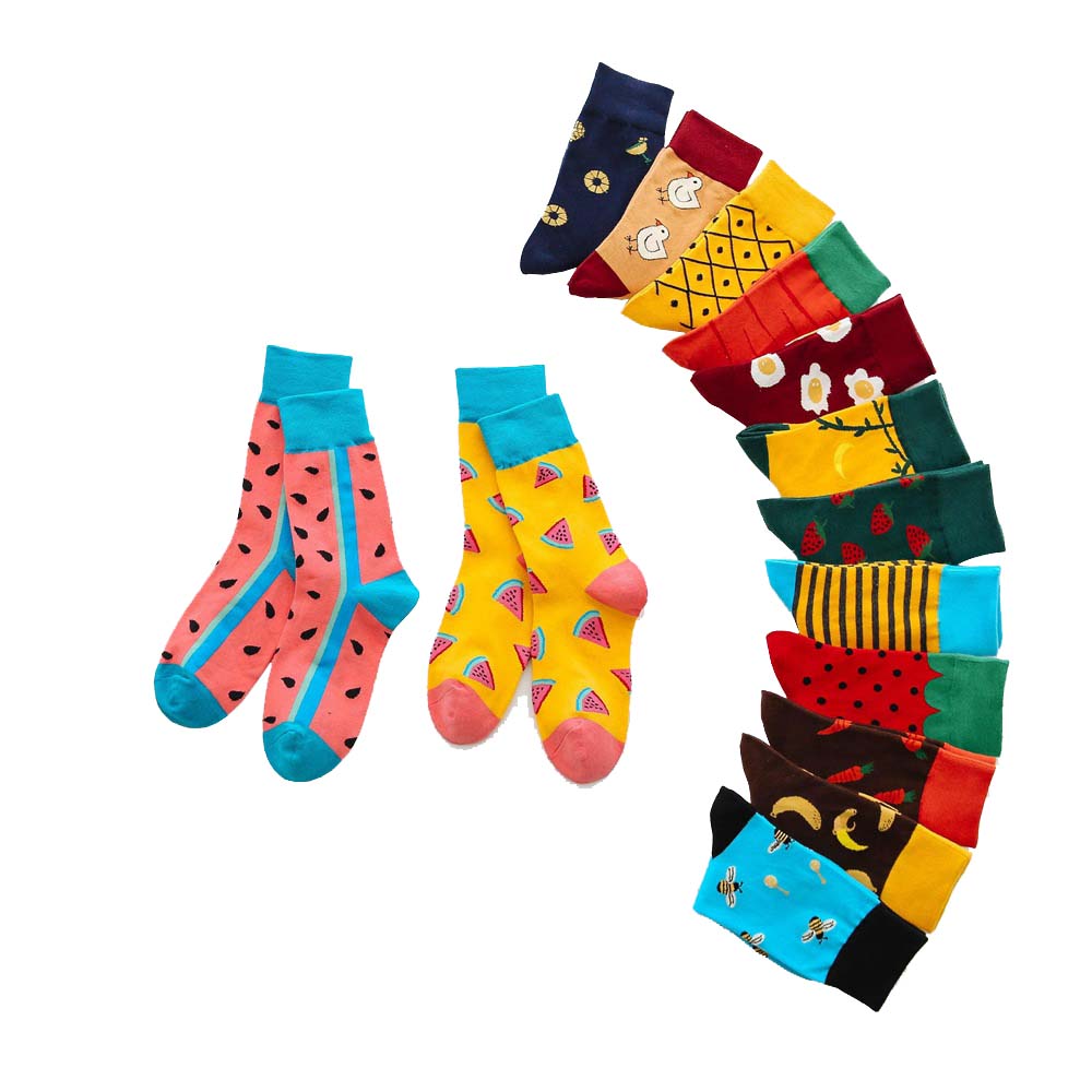 Fruit Socks Fashion Socks Women's Colored Crew Socks Patterned Crew Socks